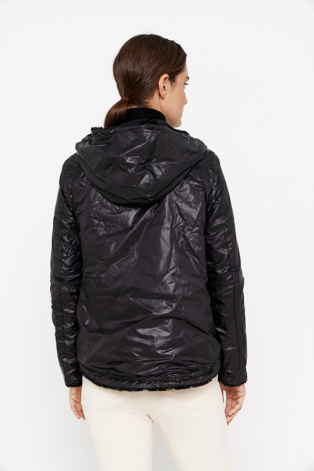 Cazadora corta reversible efecto pelo Ofertas en cazadoras y