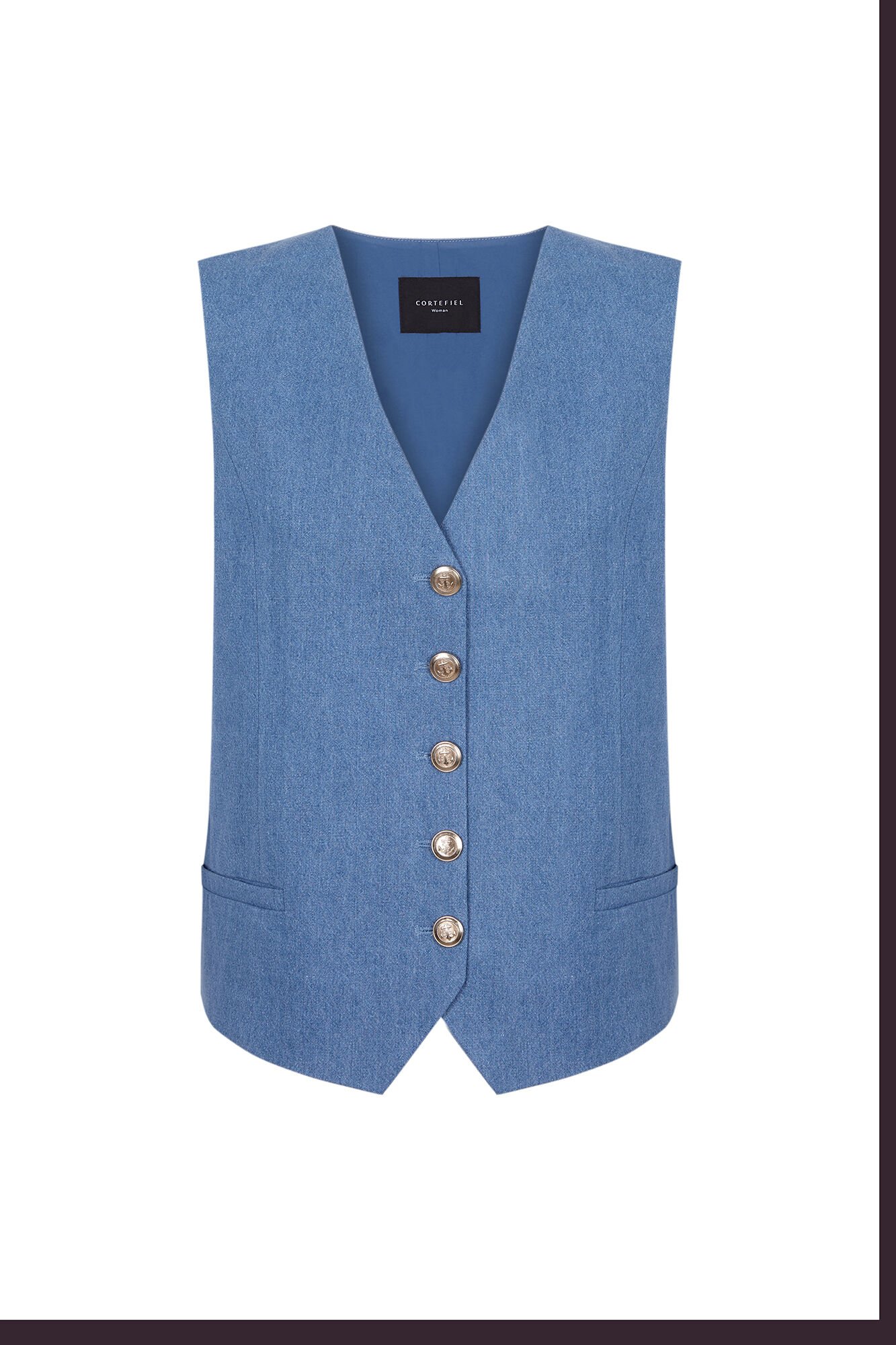 Chaleco tejido denim Ofertas en chalecos de mujer Fifty Factory