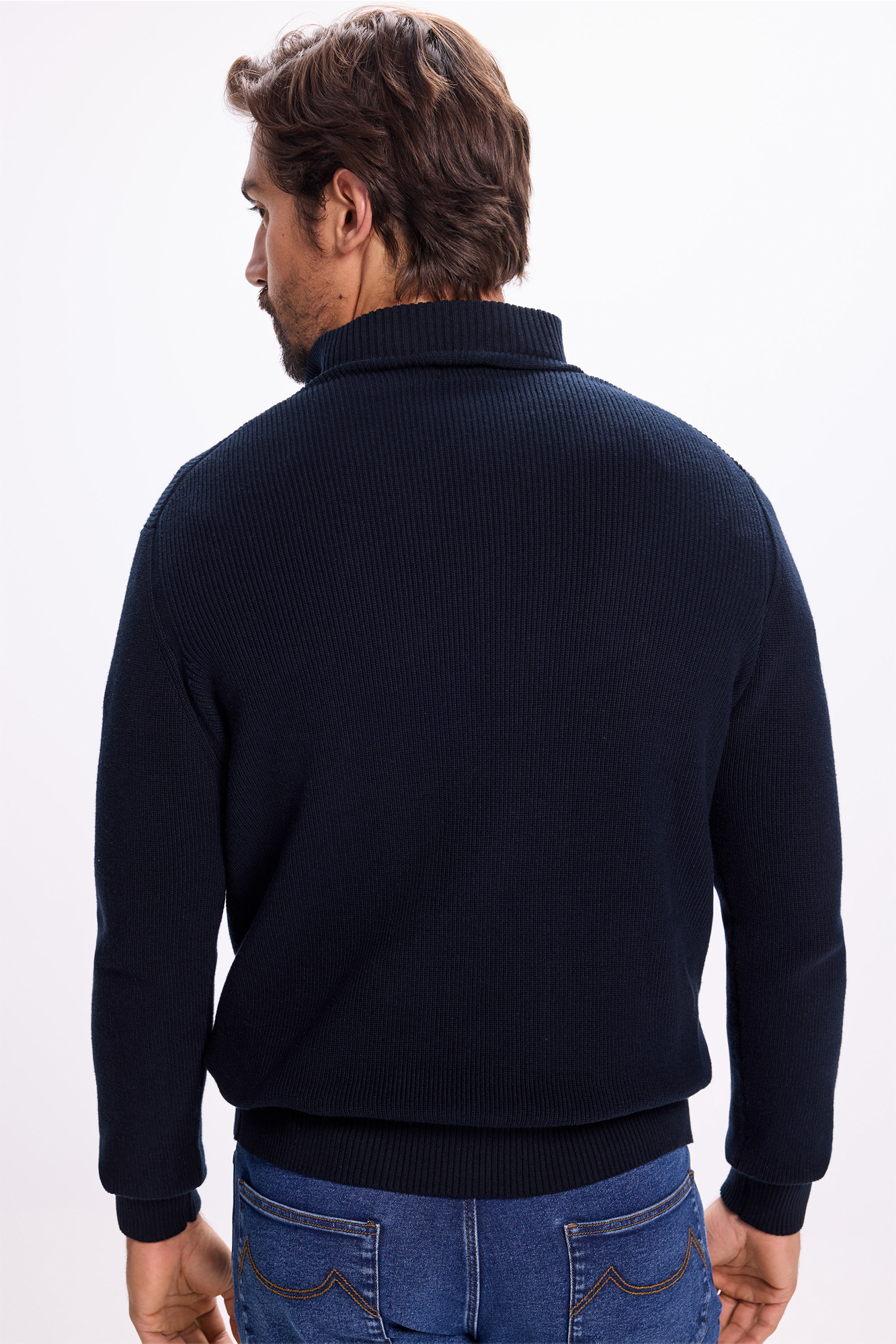 8egreedy ロンT M ネイビー Jersey media cremallera de algodón | Ofertas en jerséis de hombre