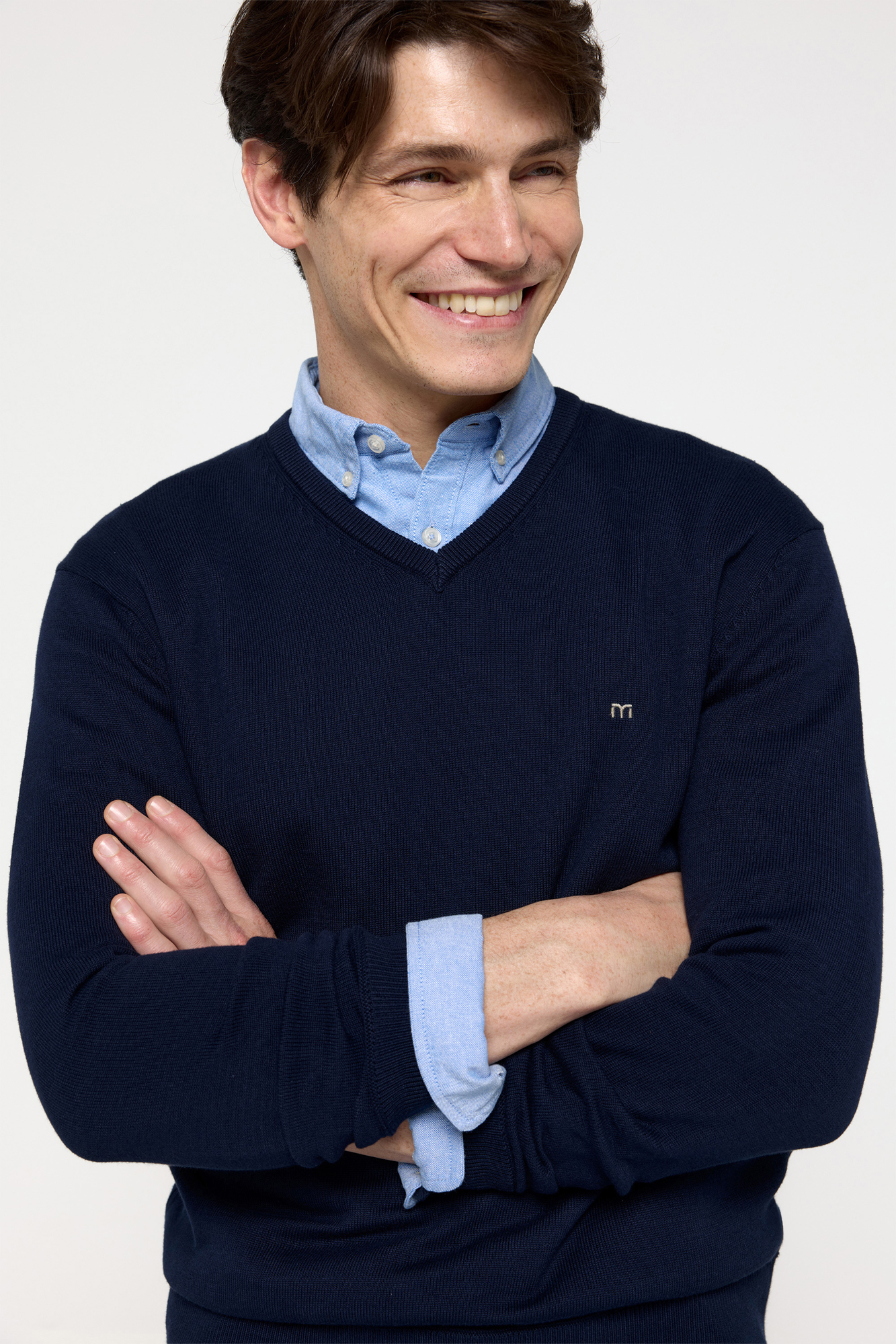 Jersey Hombre Invierno Baradello Jersey Básico De Punto Fino Para Hombre, Marrón Jersey Hombre Invierno Lana