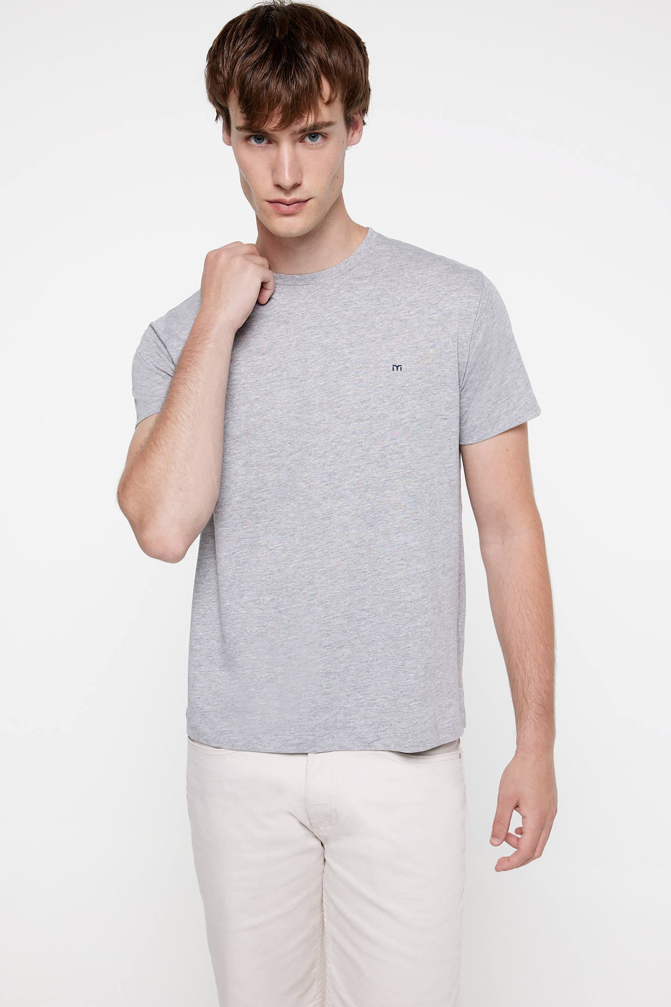 Camiseta manga corta básica (color melange), Ofertas en camisetas de hombre