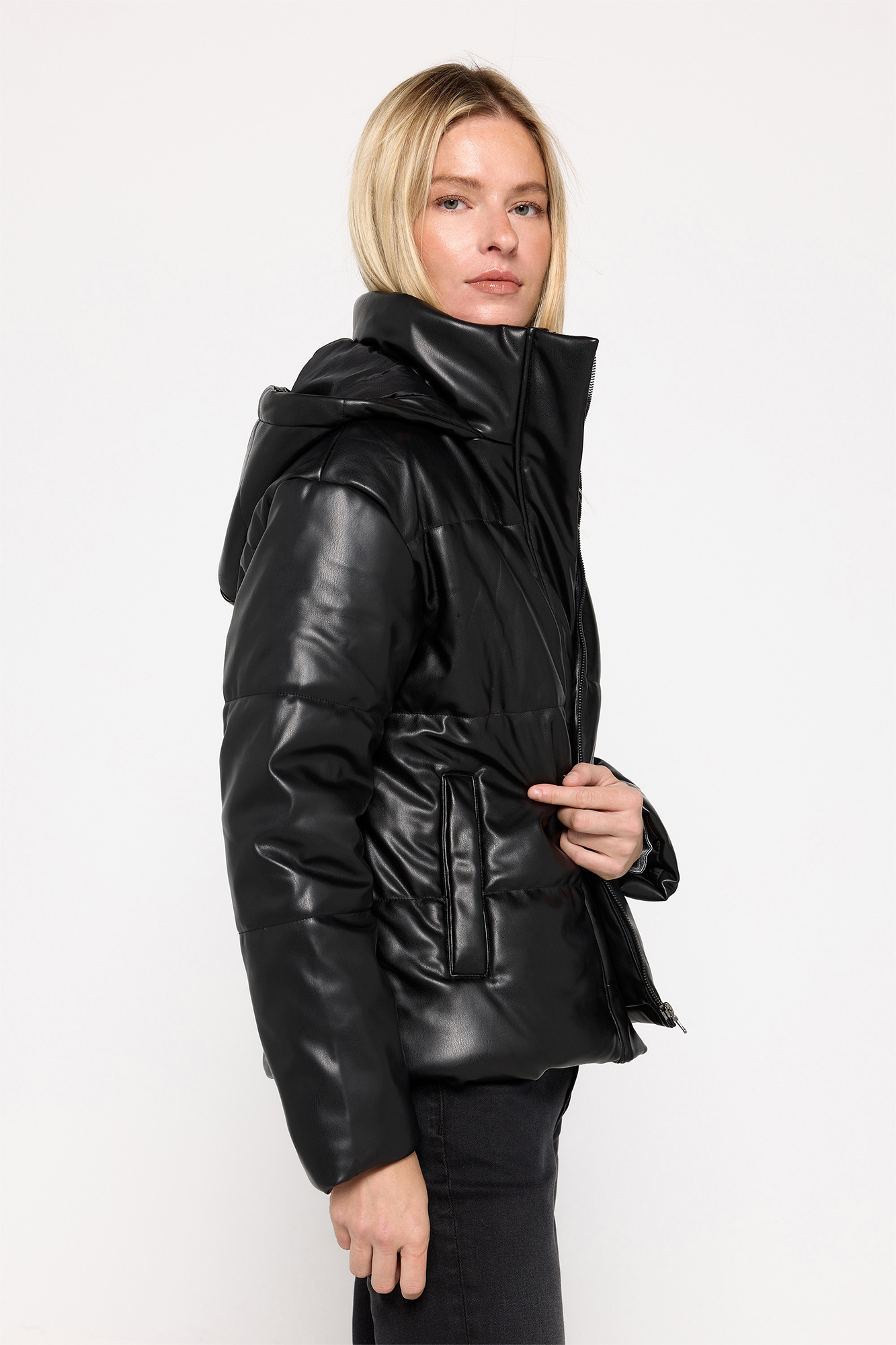 Chaleco Acolchado Chaqueta Efecto Piel Mujer Zara Acolchado Zara