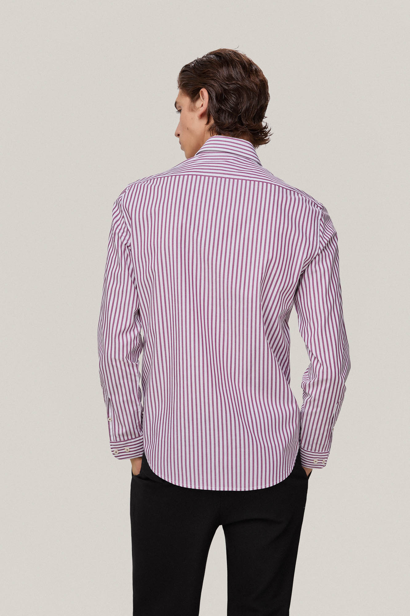 Camisa rayas slim facil plancha libre de olores Ofertas en