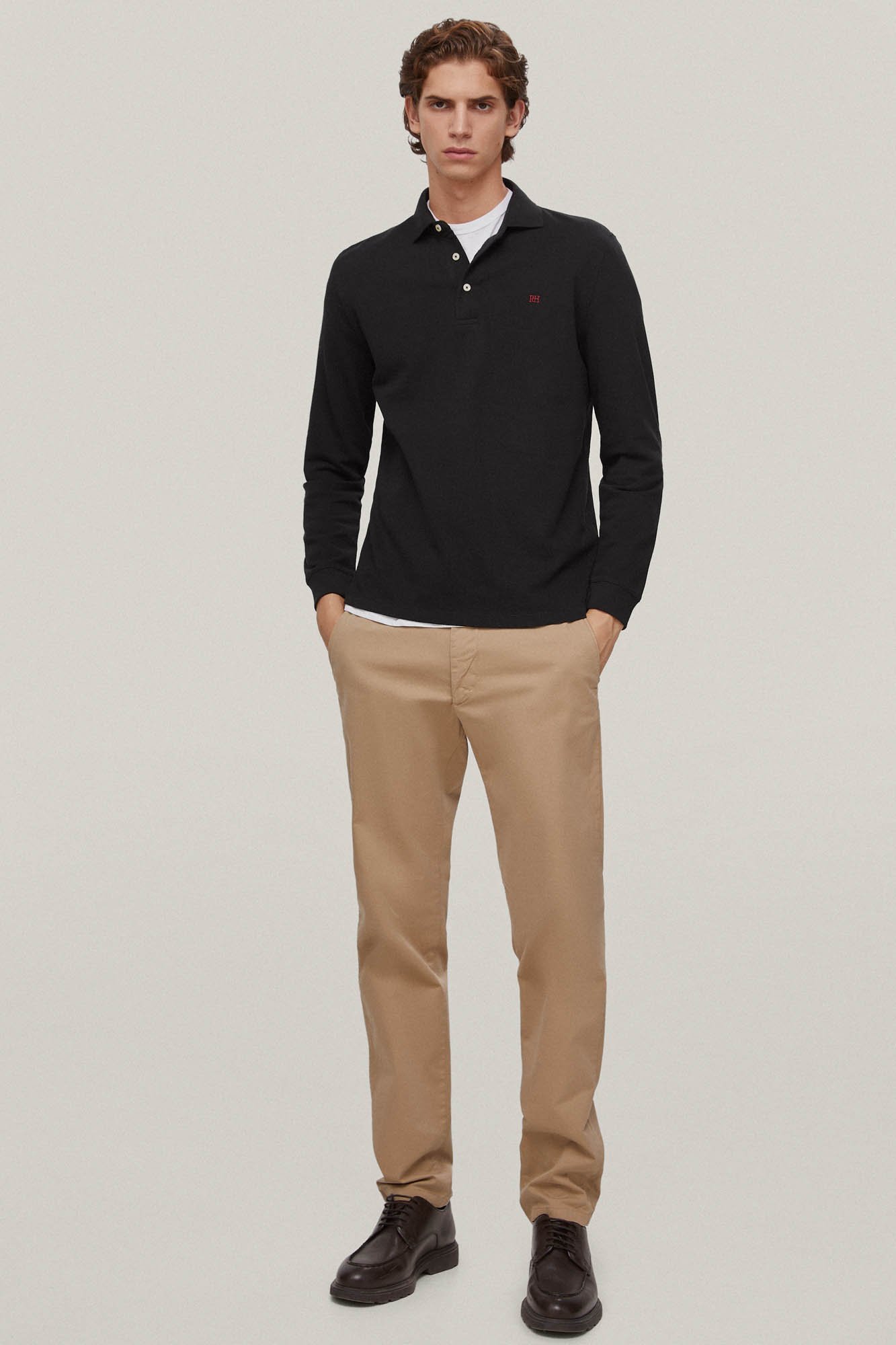 Polo basico manga larga Ofertas en polos de hombre Fifty Factory