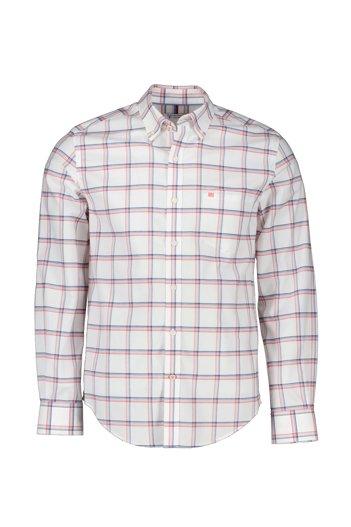 Camisa de xadrez Non Iron com botões no colarinho Ofertas em
