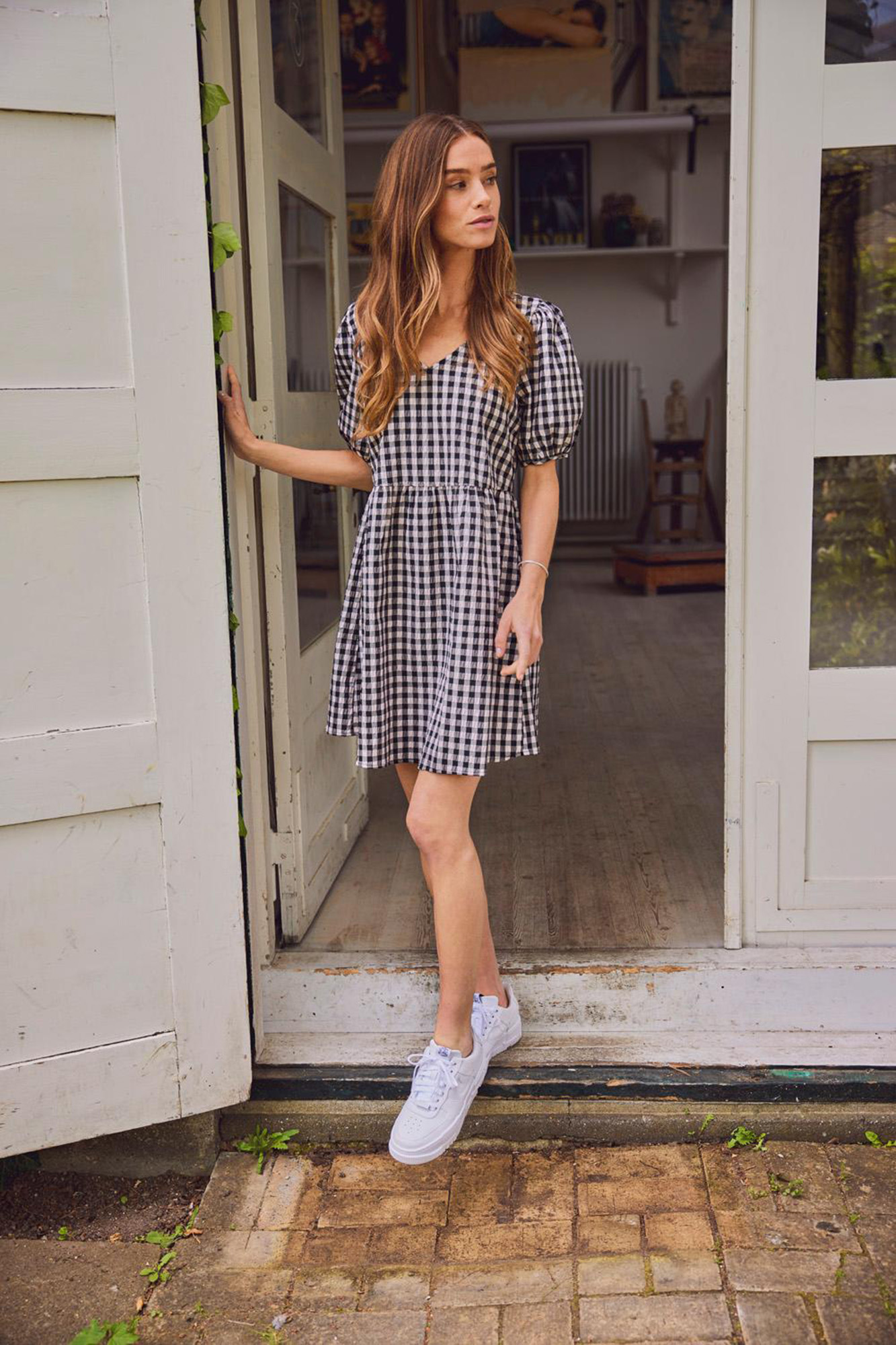 vestido corto vestido estampado vichy