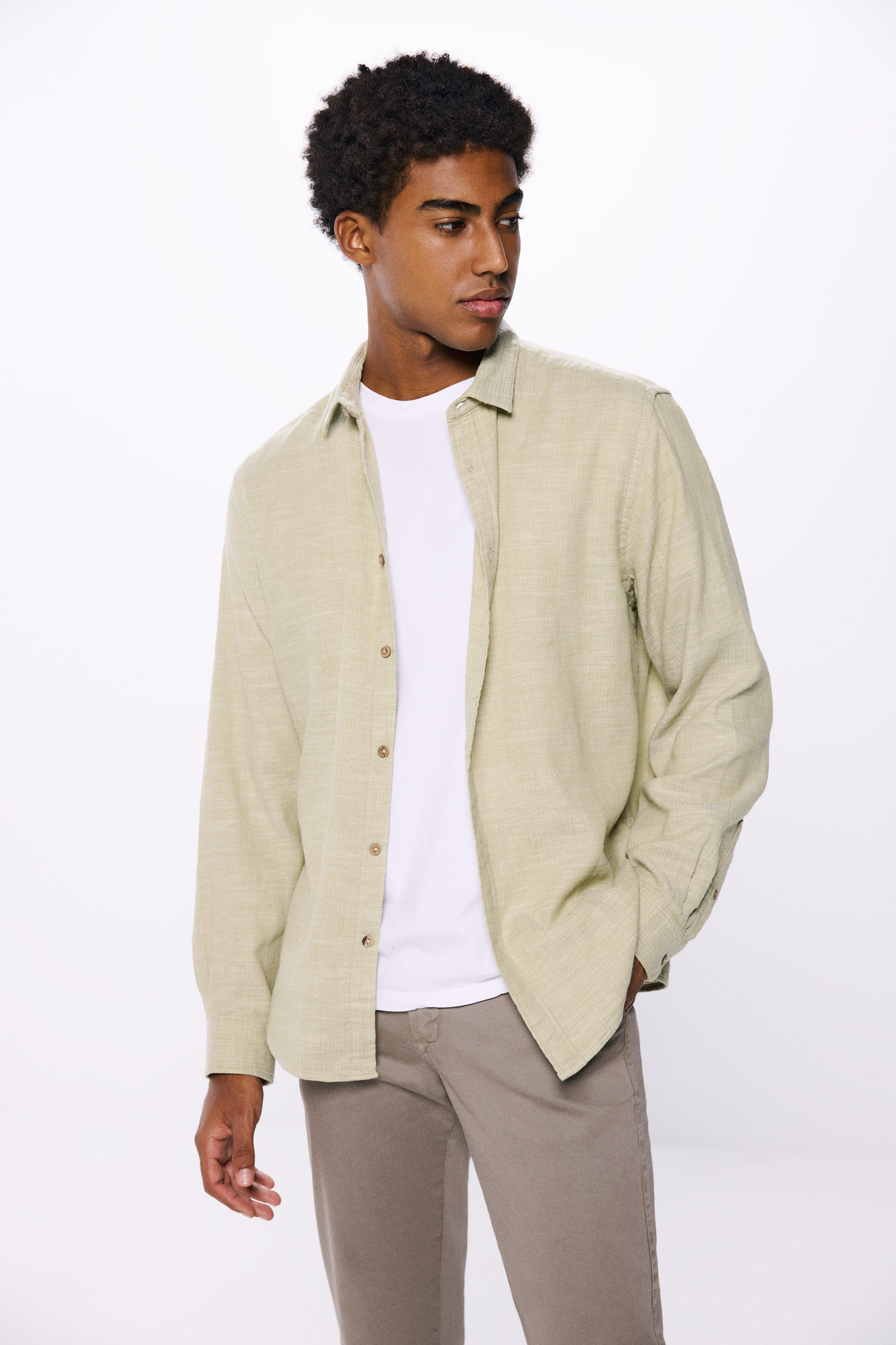 Homem Rustico Camisa de tecido rústico | Ofertas em camisas de homem | Fifty Outlet