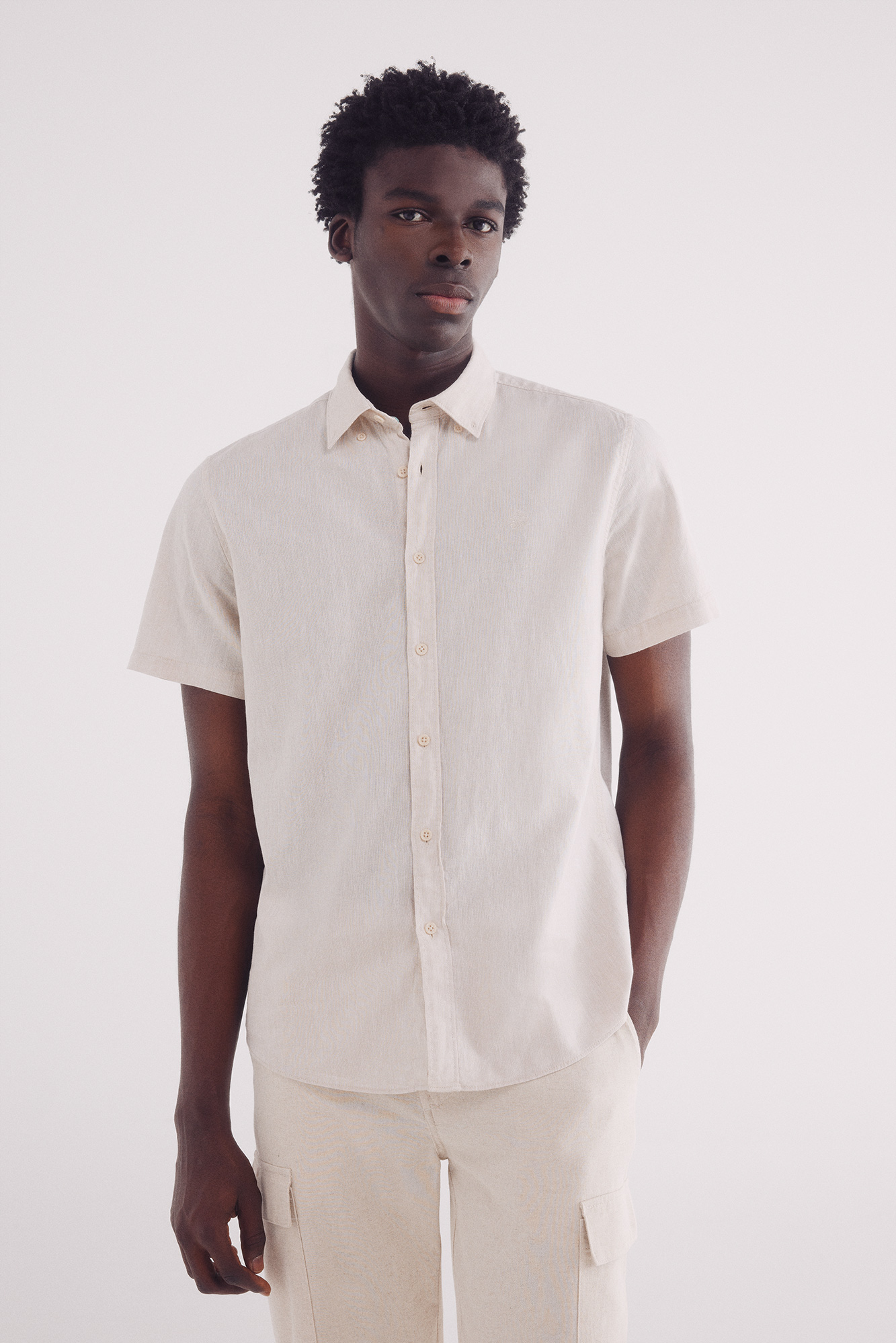 Camisa manga corta lino Ofertas en camisas de hombre Fifty Factory