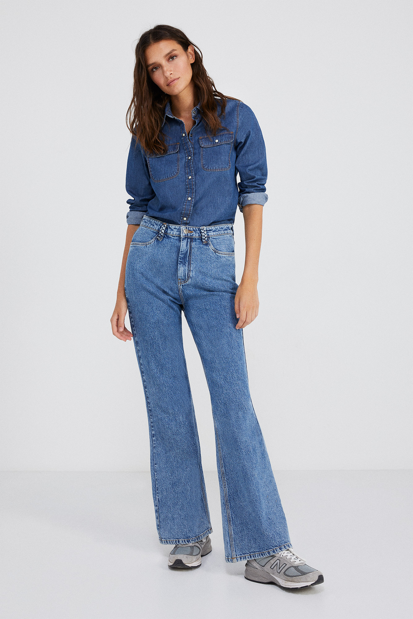 Springfield Jeans Zigzag Flare Azul | Jeans Mujer ⋆ Treboada