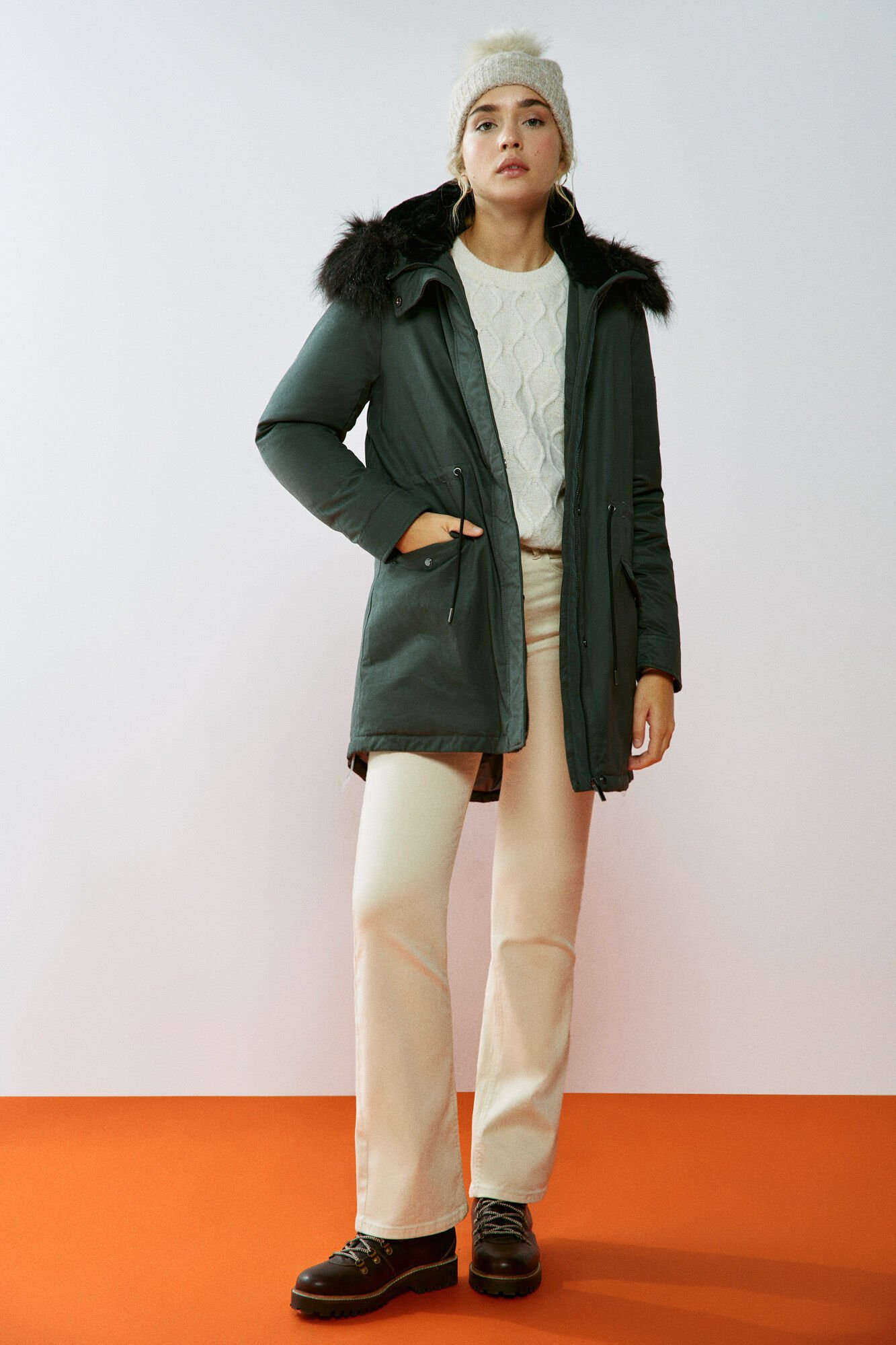 Parka Plumifero Mujer Xxl Gris Chaqueta Acolchada Springfield