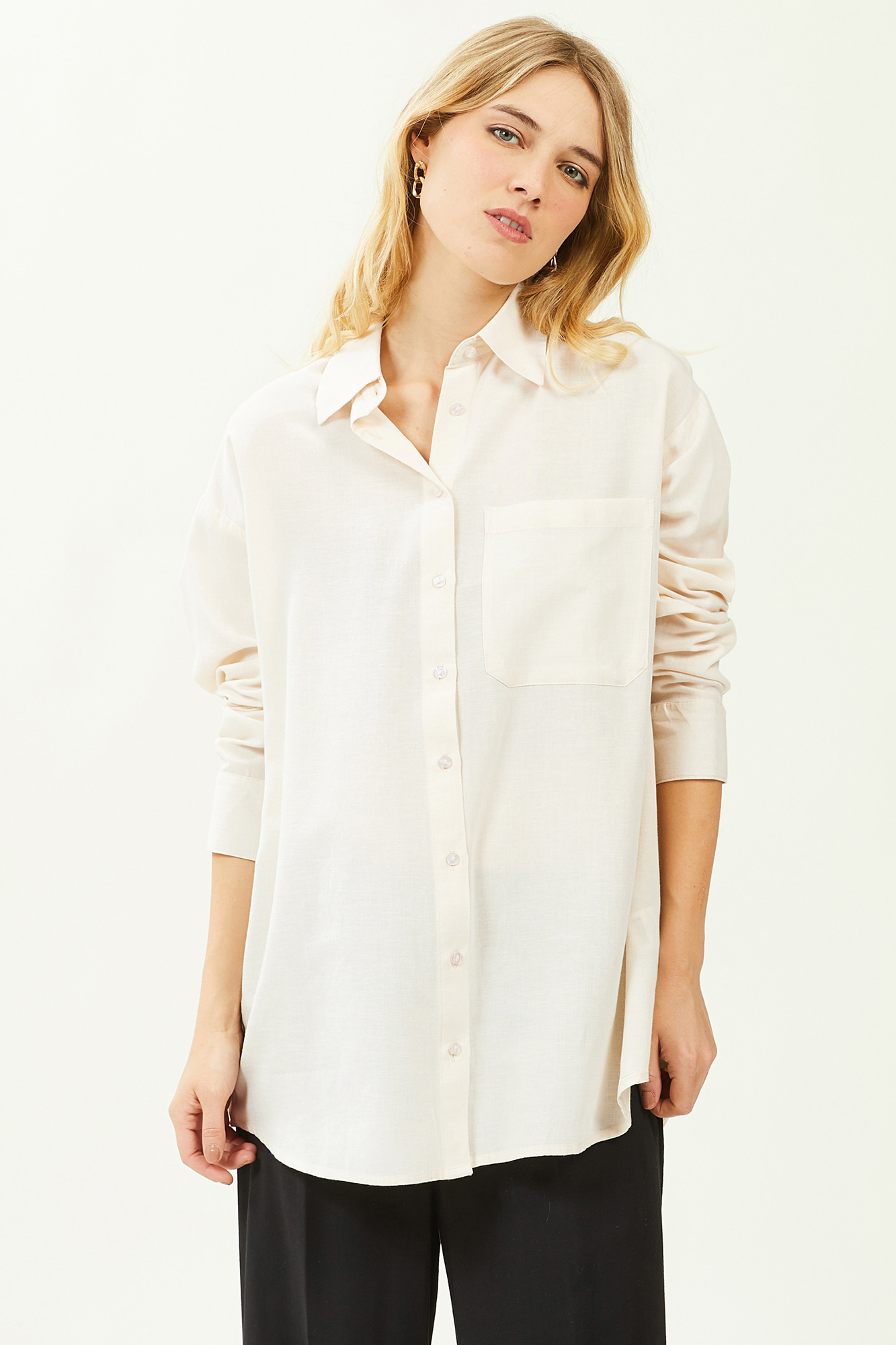 Camisas Oversize Camisa Lino Pedro Del Hierro Camisa Oversize - Main Image