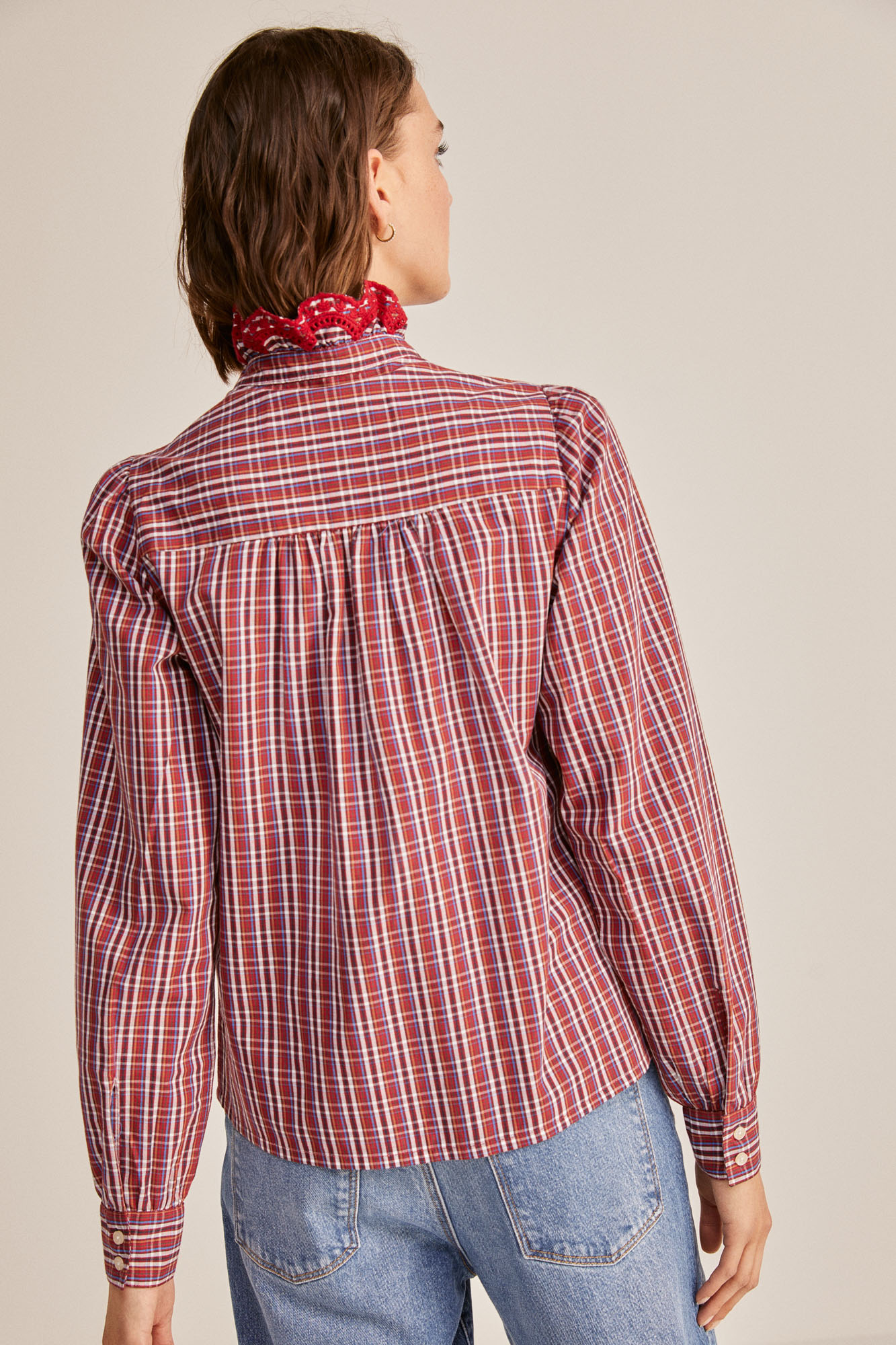 Blusa Volante Cuello Bordado Suizo Ofertas en blusas y camisas