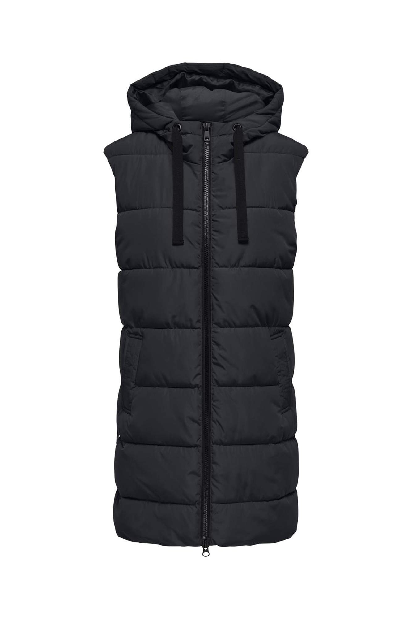 Chaleco acolchado largo con capucha Ofertas en chalecos de mujer