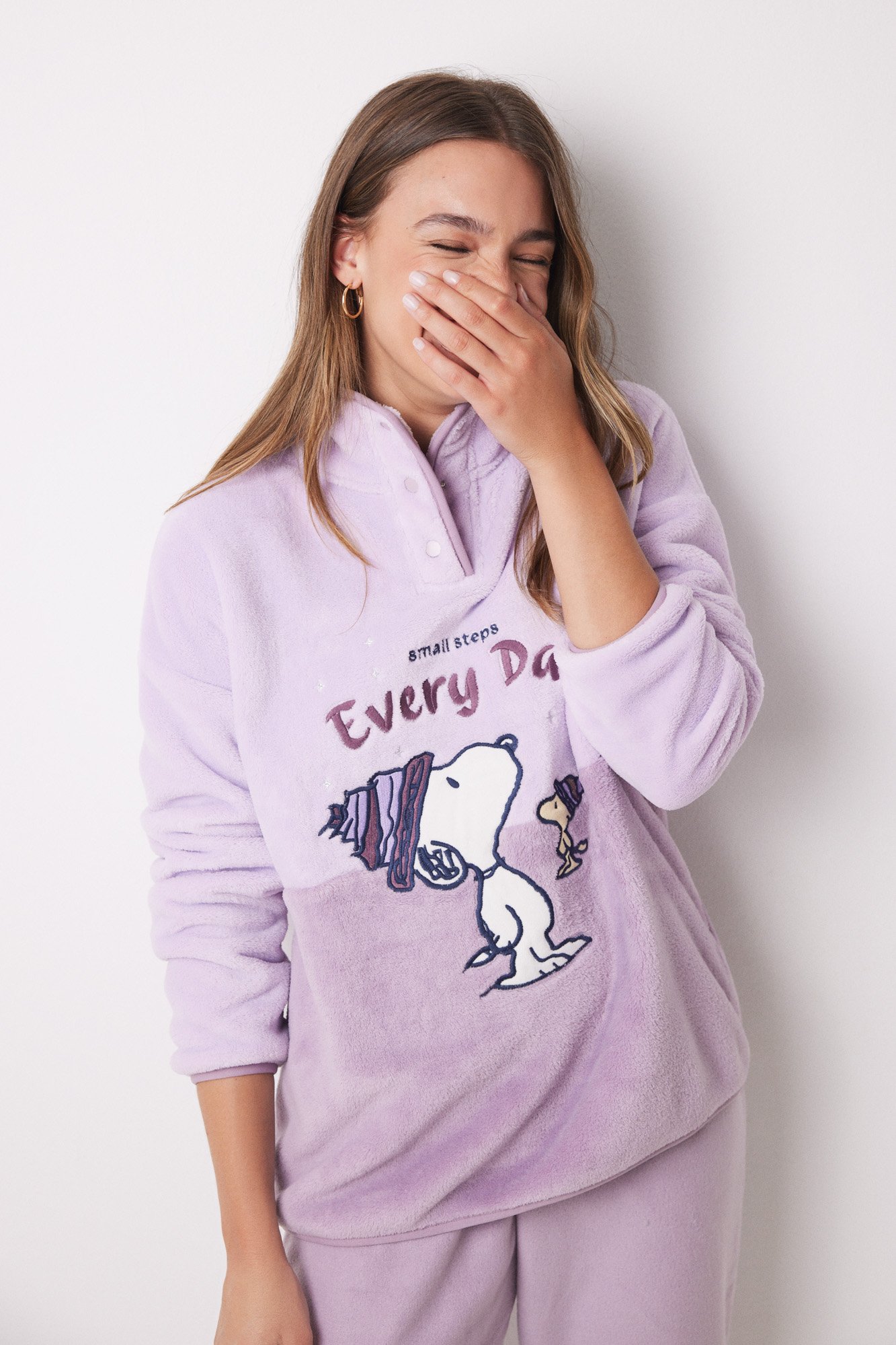 Snoopy Pijamas Polares Para Mujer Pijama Largo Polar Snoopy