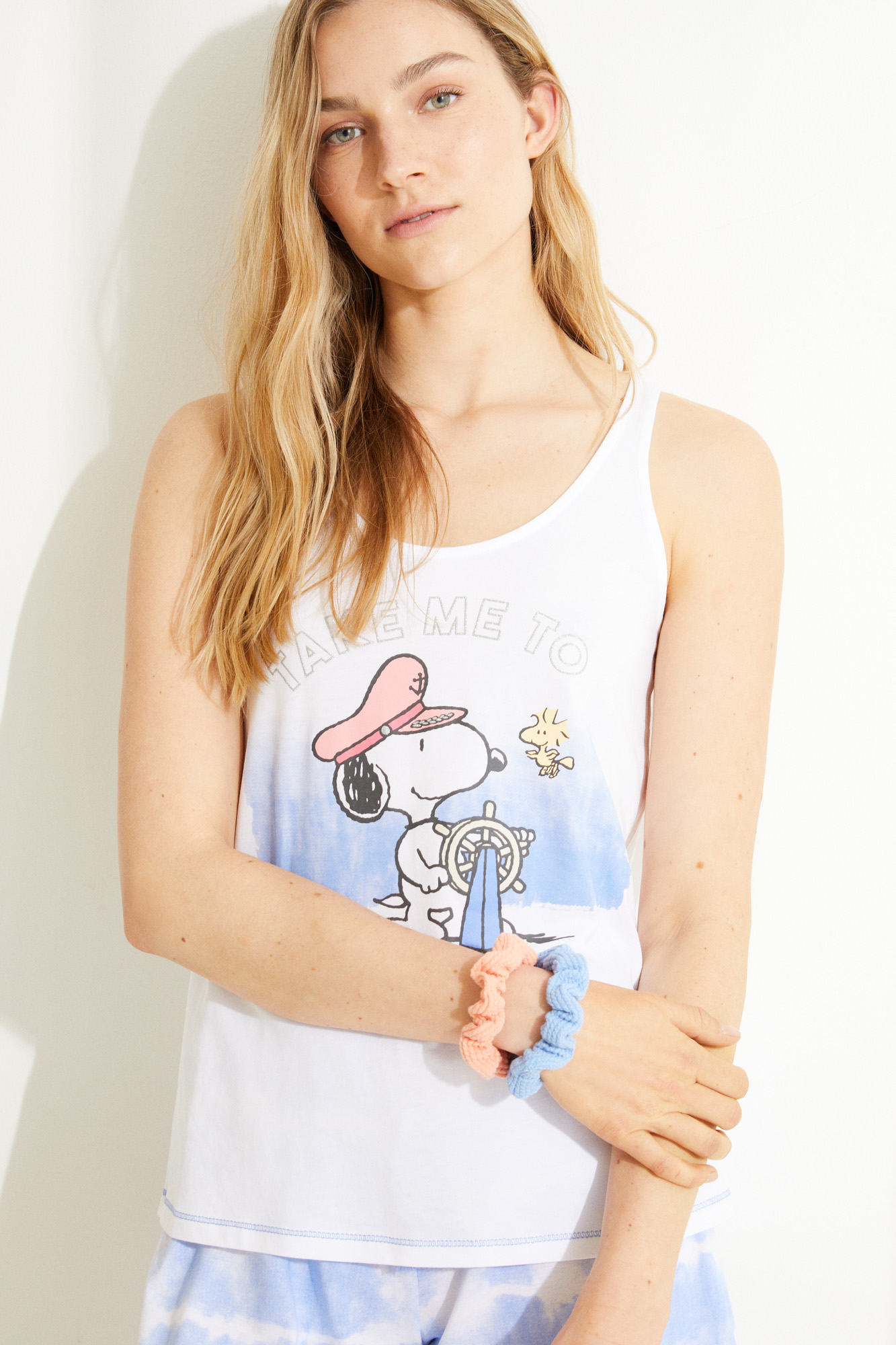 Pijama corto tirantes Snoopy tie-dye 100% algodón 