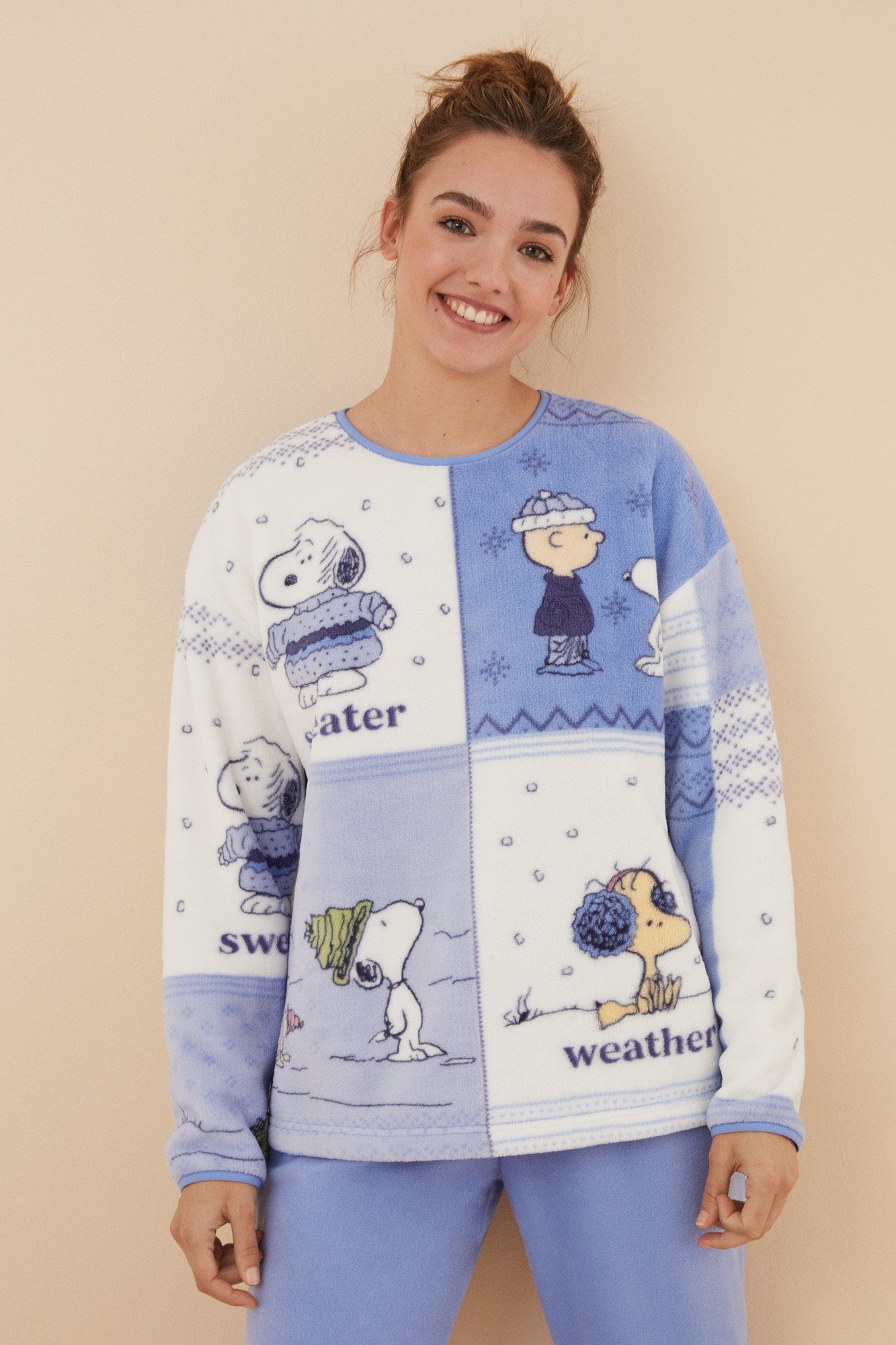 Snoopy Pijamas Mujer Springfield Pijama Polar Snoopy Azul Ofertas