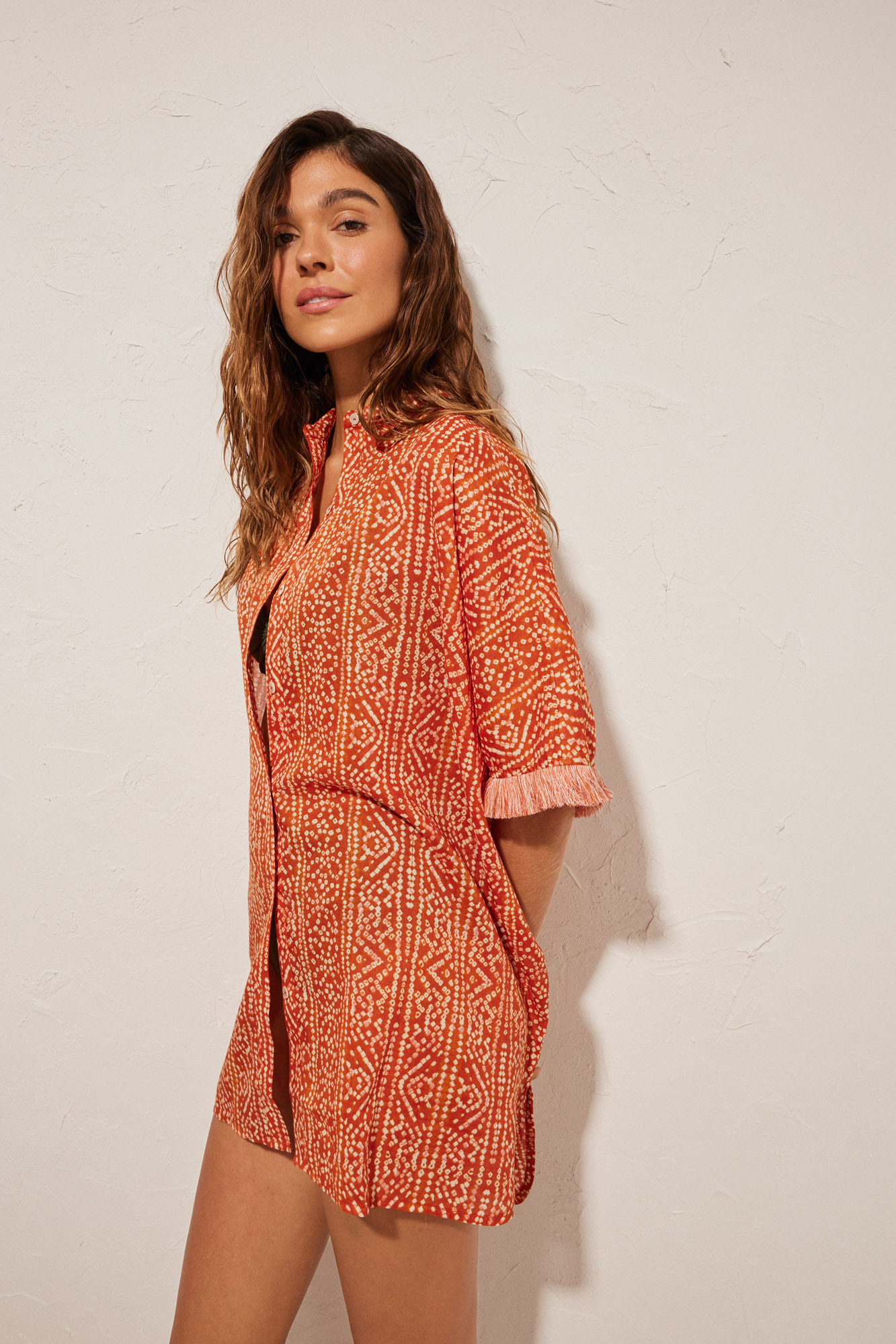 Camisola playa estampado geométrico Ofertas en blusas y