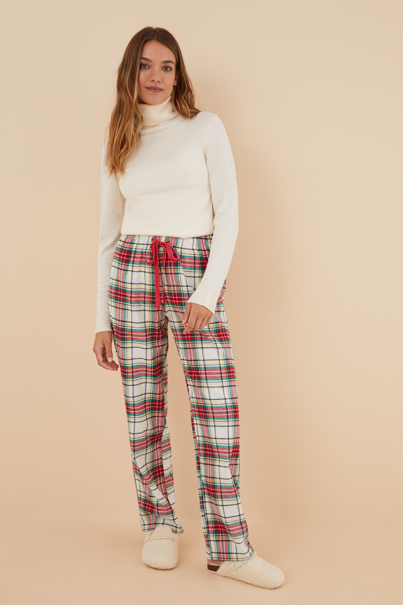 Cómo Combinar Pantalon Pantalones Rojos A Cuadros Mujer Pantalones