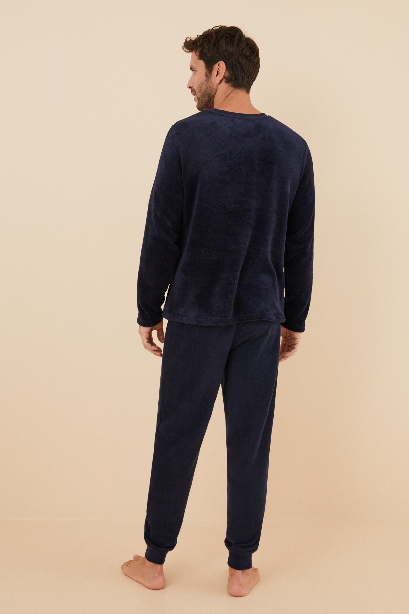 Hombre Invierno Pijama Hombre De Pelo Pijama Largo Pelito Pijamas