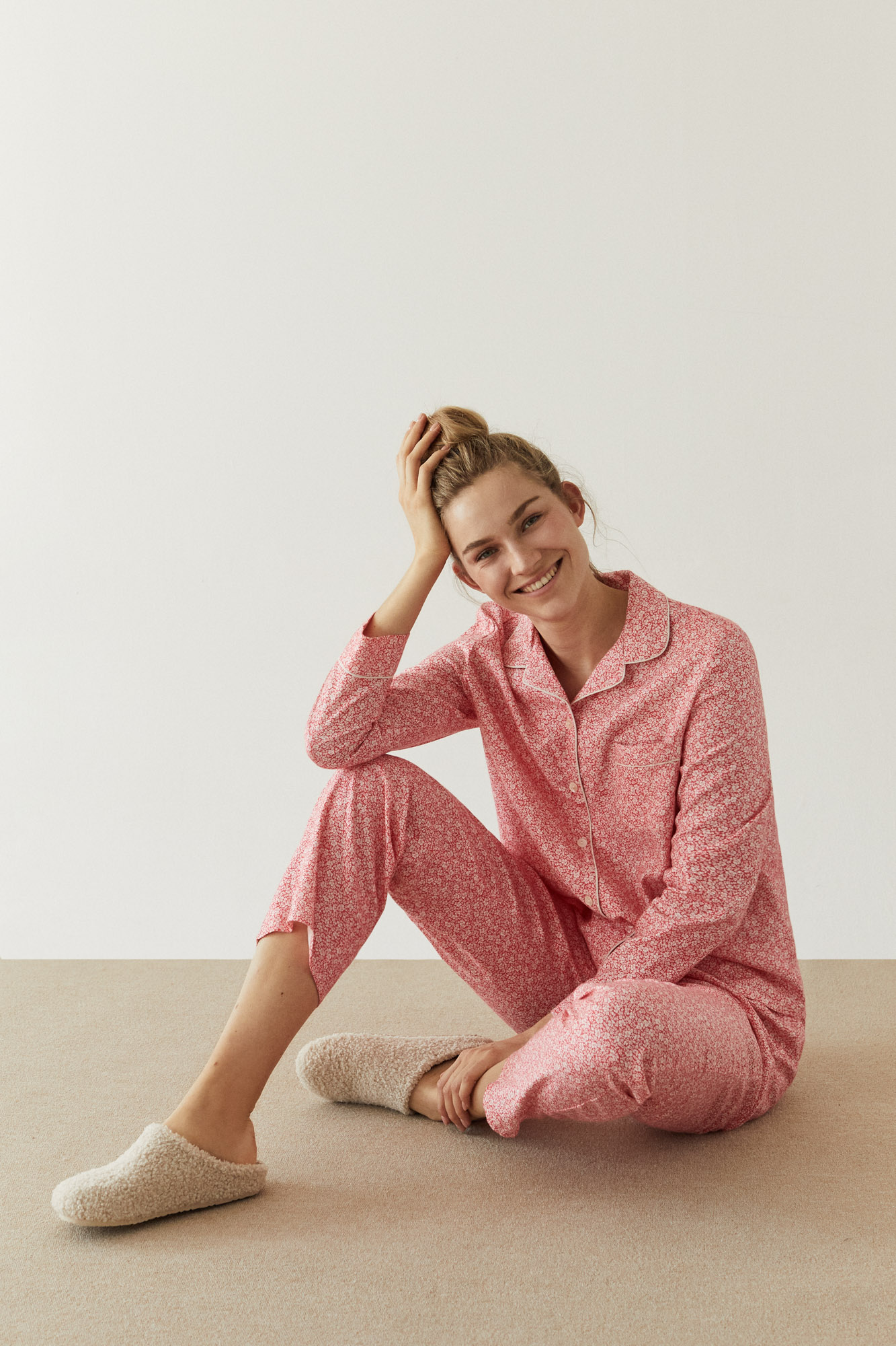 Pijama camisero flores 100% algodón Pijamas de Mujer | Fifty Factory